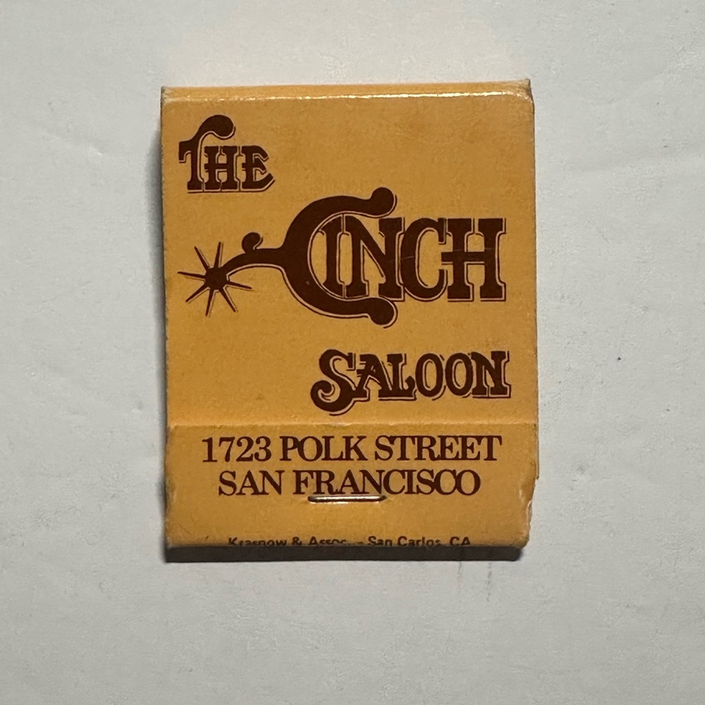 UNSTRUCK Vintage? matchbook Cinch San Francisco gay bar matches